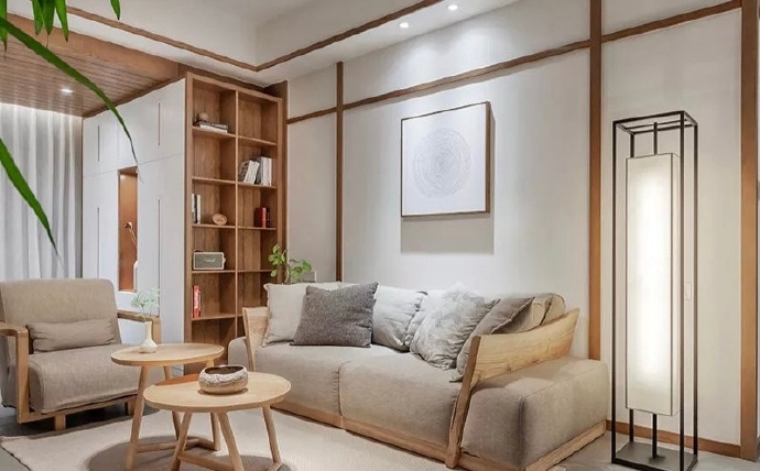 点击大图看下一张：130㎡自然风三居室，禅意日式的家