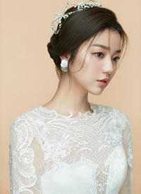 柔美温和的韩式新娘发型图片