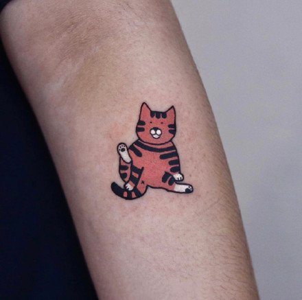 点击大图看下一张：一组很可爱的小猫咪纹身图案