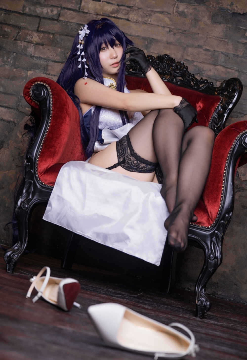 点击大图看下一张：性感cosplay美女黑丝美腿写真图片