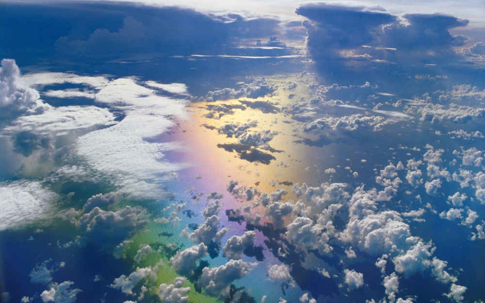 点击大图看下一张：美丽七彩虹风景壁纸图片