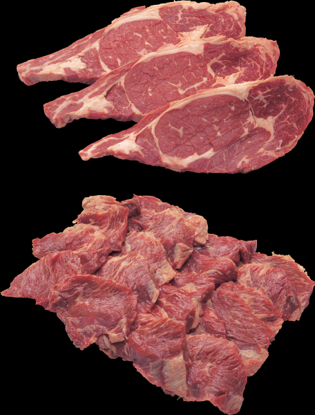 点击大图看下一张：新鲜的牛肉png透明背景素材图片