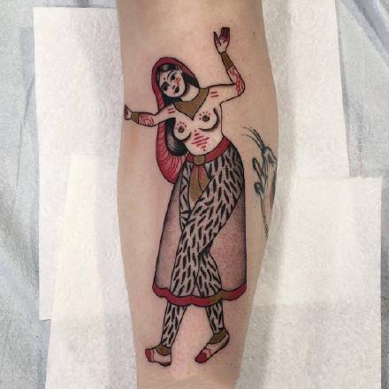 点击大图看下一张：一组性感的欧美女郎oldschool纹身