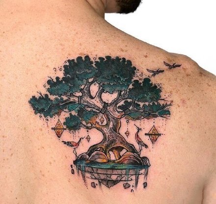 点击大图看下一张：一组治愈森林系•绿色纹身图案