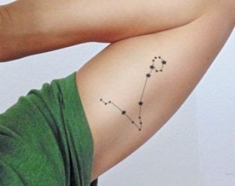 点击大图看下一张：一组星座小清新纹身图案