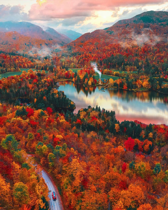 点击大图看下一张：佛蒙特州的秋天