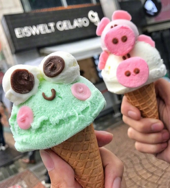 点击大图看下一张：卡通兔头冰淇淋甜品超级可爱