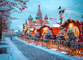 莫斯科红场的雪夜