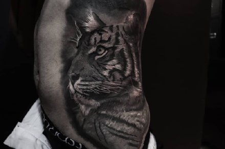 点击大图看下一张：一组欧美动物写实纹身图案