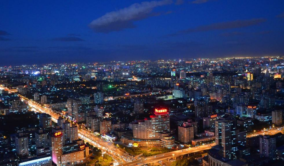 点击大图看下一张：灯光璀璨的北京夜景图片
