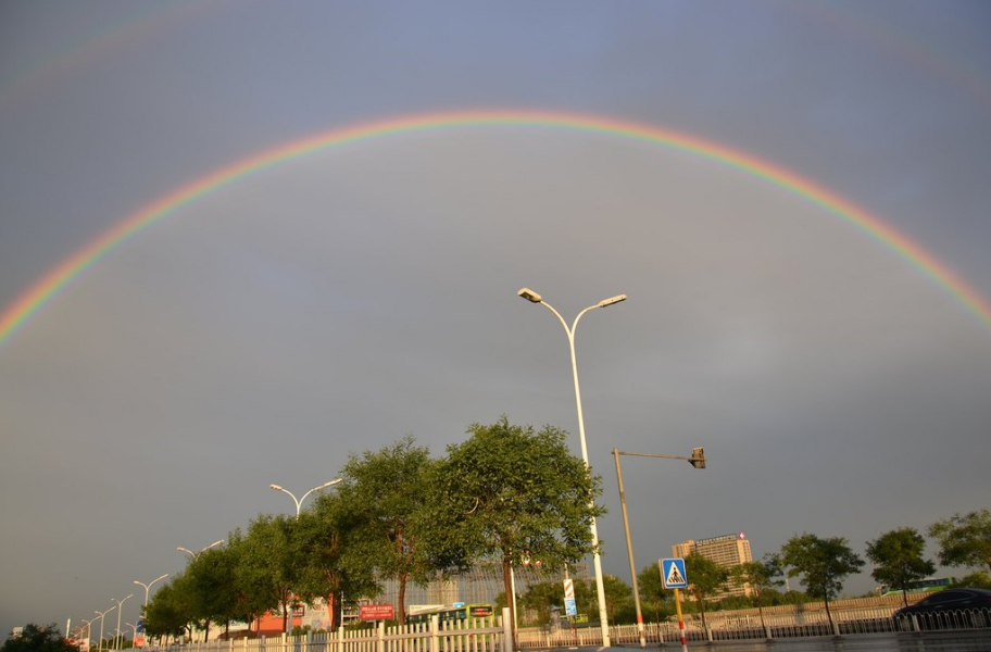 点击大图看下一张：一组五彩缤纷的雨后彩虹图片