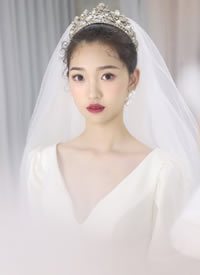 一组清新简单的韩式新娘发型图片