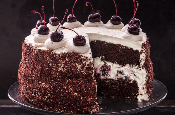 点击大图看下一张：一组甜甜的黑森林蛋糕图片