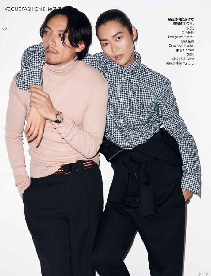 点击大图看下一张：刘雯携手胡歌、张震共同演绎Vogue China12月刊时装大片