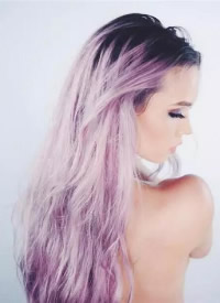 浪漫优雅的粉紫色染发图片
