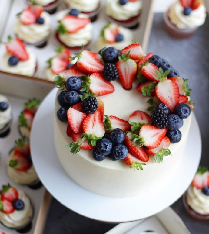 点击大图看下一张：一组漂亮的水果蛋糕图片