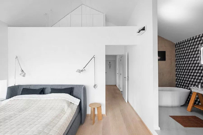 点击大图看下一张：现代极简loft纯净素浅的个性公寓