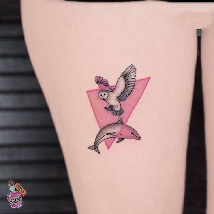 点击大图看下一张：一组粉色系具有特色的纹身图案