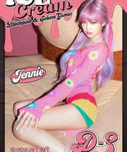 Jennie粉色双马尾海报图片