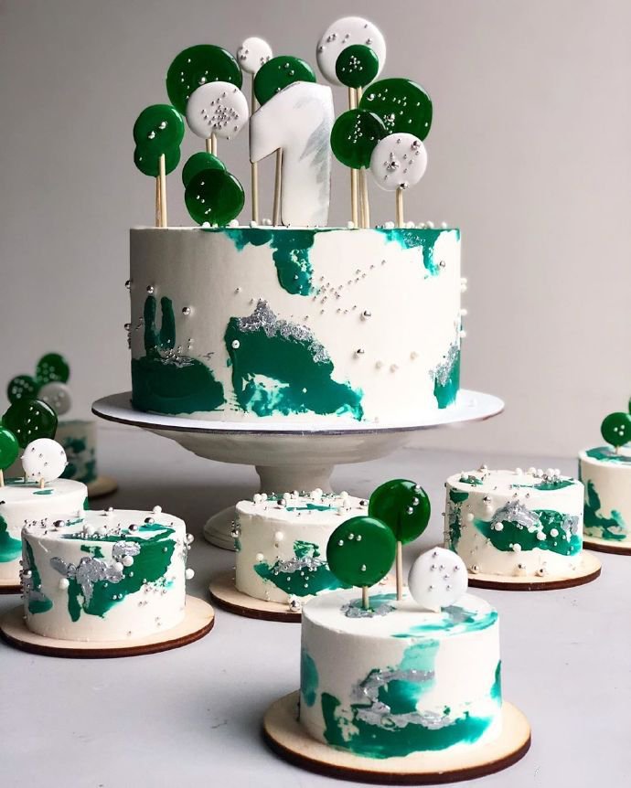 点击大图看下一张：甜品台可用，主题蛋糕和它们的衍生小蛋糕