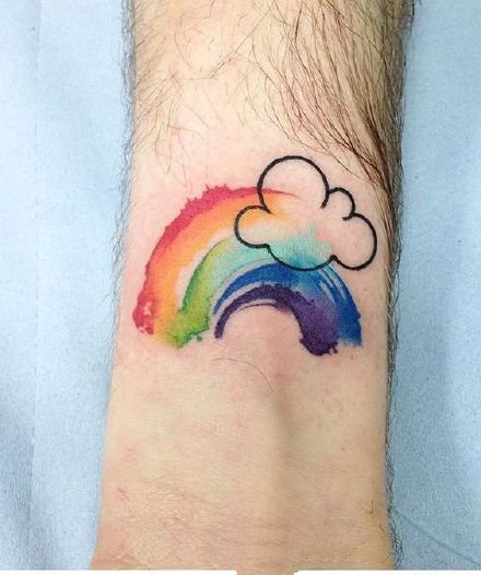 点击大图看下一张：一组彩虹和龙的纹身图案