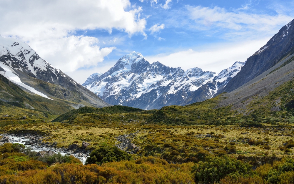点击大图看下一张：新西兰库克山自然风景桌面壁纸