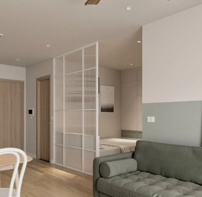 点击大图看下一张:越南40㎡小宅,迷雾灰绿,宁静舒适