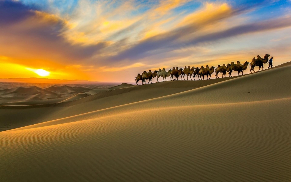 点击大图看下一张：黄沙大漠唯美高清桌面壁纸