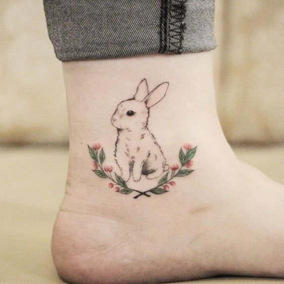点击大图看下一张：一组可爱的兔兔纹身图片