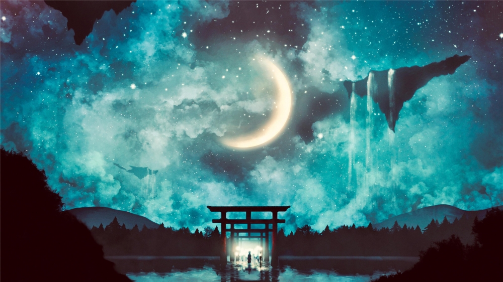 点击大图看下一张：日系梦幻唯美插画壁纸图片