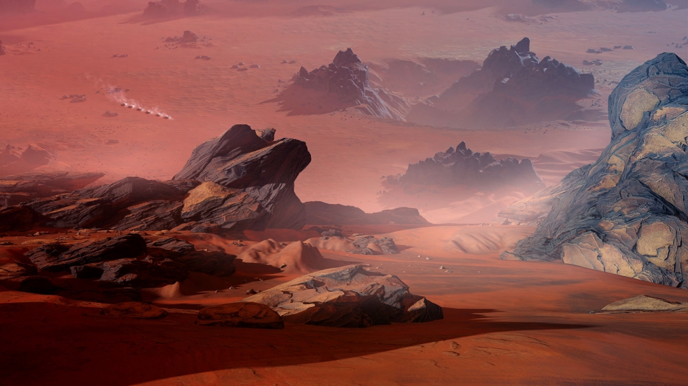 点击大图看下一张：《火星求生》原画场景高清桌面壁纸图片