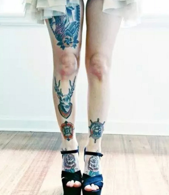 点击大图看下一张：一组适合小腿位置的多款纹身图案 ​​​​