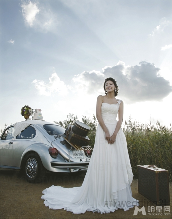 点击大图看下一张：韩国女演员刘仁英婚纱写真(3)
