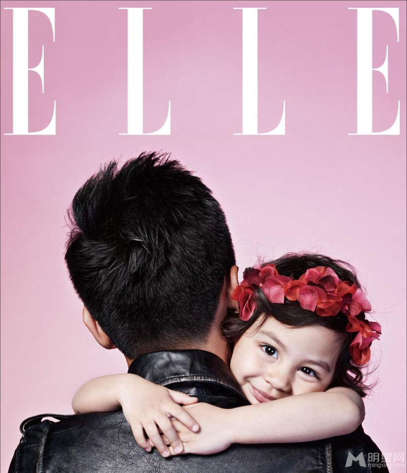 点击大图看下一张：刘烨携混血爱女登杂志封面 父女搞怪吸睛(4)