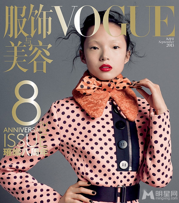 点击大图看下一张：Vogue八周年 中外超模8个完美封面大片(4)