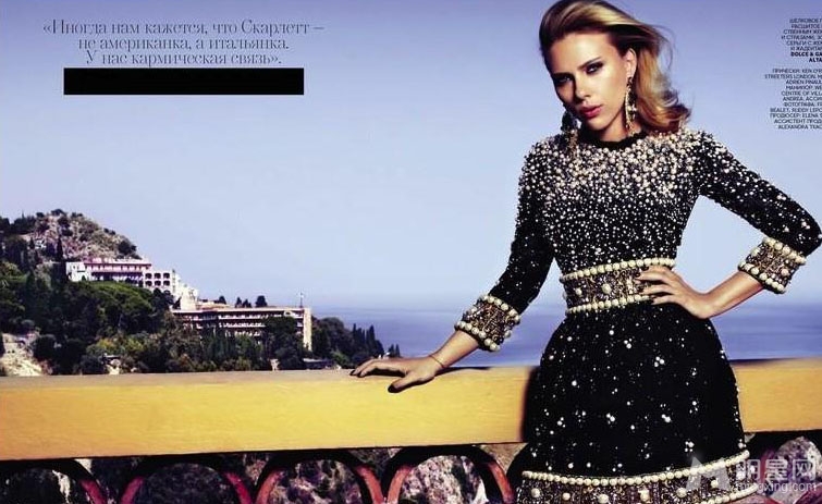 点击大图看下一张：斯嘉丽·约翰逊Vogue大片 大展贵族式风情(4)