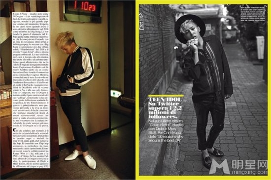 点击大图看下一张：BIGBANG成员GD意大利封面大片 帅气时尚(0)