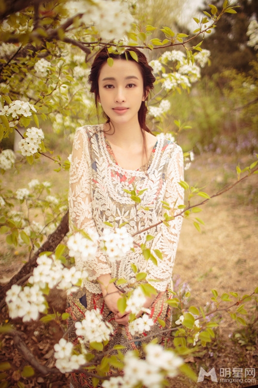 点击大图看下一张：张俪最新写真 温婉静谧甜美动人(4)