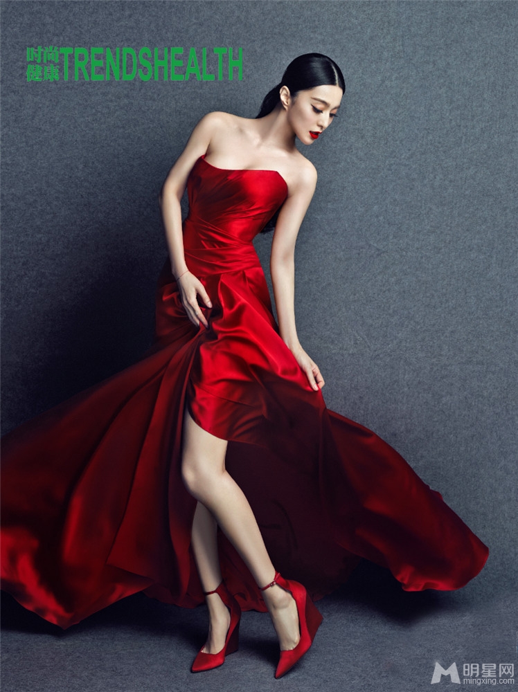 点击大图看下一张：范冰冰李治廷时尚大片 红衣红裙共舞华尔兹(5)