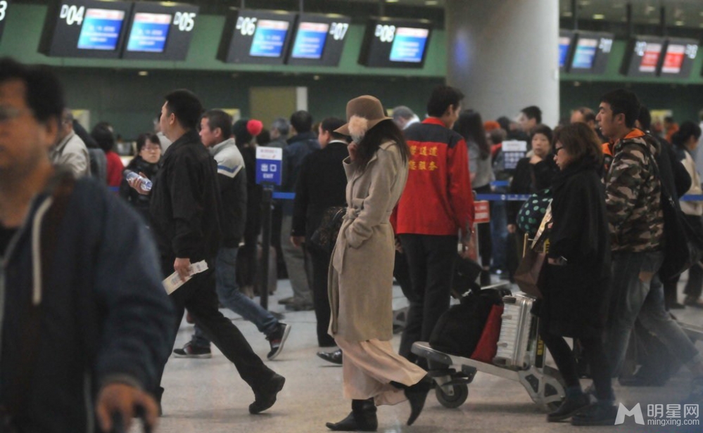 点击大图看下一张：林志玲身着睡袍现身机场 全副武装防素颜被拍(4)
