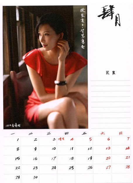 点击大图看下一张：林志玲2013年慈善月历性感写真(5)
