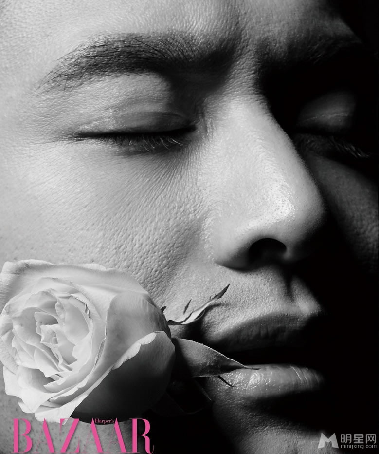 点击大图看下一张：黄晓明时尚芭莎大片 男神口含玫瑰为爱告白(0)