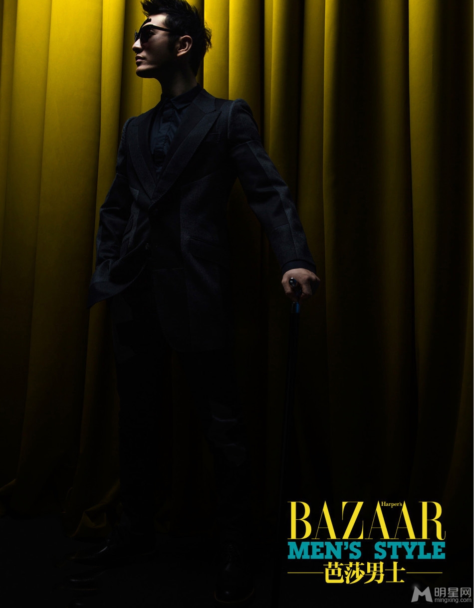 点击大图看下一张：黄晓明芭莎男士杂志封面 演绎绅士型男(5)