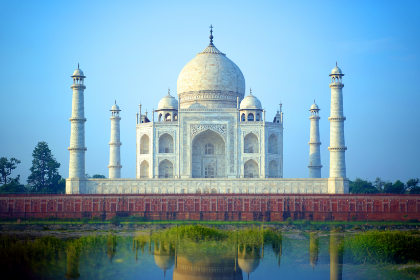点击大图看下一张：印度泰姬陵建筑风景图片