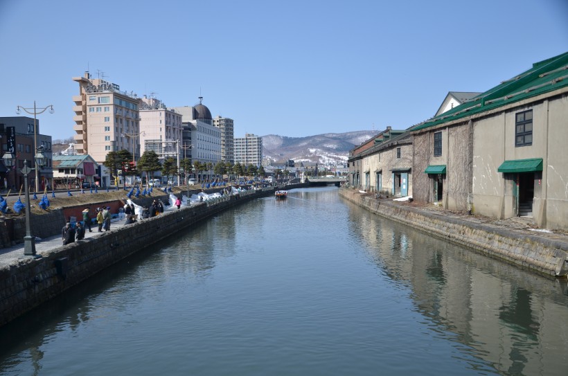点击大图看下一张：日本北海道小樽运河风景图片
