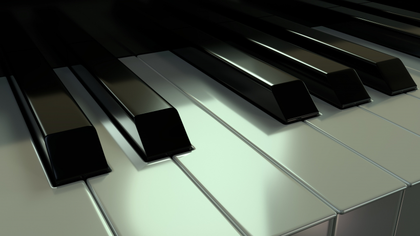 点击大图看下一张：钢琴的黑白键盘图片