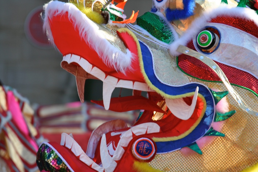点击大图看下一张：喜庆的节日舞狮图片
