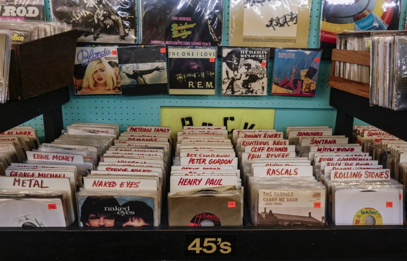 点击大图看下一张：复古的黑胶唱片店图片