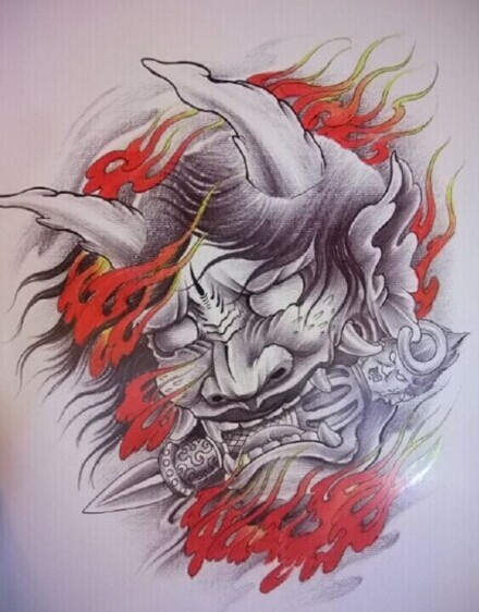 点击大图看下一张:好看的般若头像手稿图6