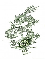 中国古代传说中的神龙纹身图案